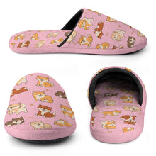 Load image into Gallery viewer, All The Shibas I Love Women's Cotton Mop Slippers-Footwear-Accessories, Dog Mom Gifts, Shiba Inu, Slippers-17
