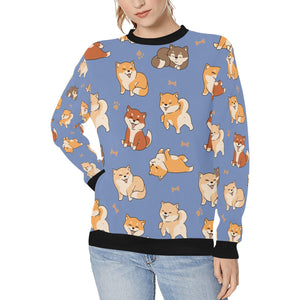 All The Shibas I Love Women's Sweatshirt-Apparel-Apparel, Shiba Inu, Sweatshirt-CornflowerBlue-XS-9