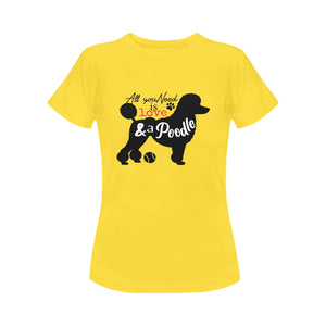 All You Need is Love and a Poodle Women's T-Shirt-Apparel-Apparel, Dogs, Poodle, T Shirt-5