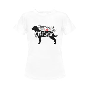 All You Need is Love and a Rottweiler Women's T-Shirt-Apparel-Apparel, Dogs, Rottweiler, Shirt, T Shirt-6