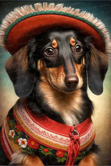 Alpine Elegance Black Tan Dachshund Wall Art Poster 360x