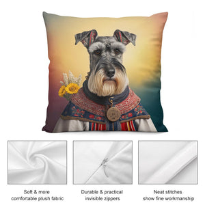 Alpine Elegance Schnauzer Plush Pillow Case-Cushion Cover-Dog Dad Gifts, Dog Mom Gifts, Home Decor, Pillows, Schnauzer-4