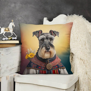 Alpine Elegance Schnauzer Plush Pillow Case-Cushion Cover-Dog Dad Gifts, Dog Mom Gifts, Home Decor, Pillows, Schnauzer-6