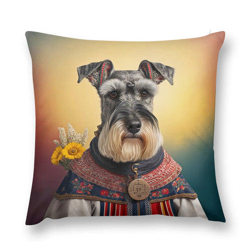 Alpine Elegance Schnauzer Plush Pillow Case-Cushion Cover-Dog Dad Gifts, Dog Mom Gifts, Home Decor, Pillows, Schnauzer-7