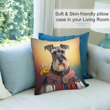 Load image into Gallery viewer, Alpine Elegance Schnauzer Plush Pillow Case-Cushion Cover-Dog Dad Gifts, Dog Mom Gifts, Home Decor, Pillows, Schnauzer-8