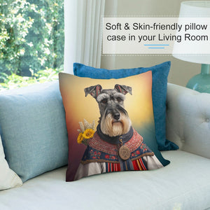 Alpine Elegance Schnauzer Plush Pillow Case-Cushion Cover-Dog Dad Gifts, Dog Mom Gifts, Home Decor, Pillows, Schnauzer-8