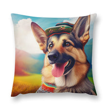 Load image into Gallery viewer, Alpine Majesty German Shepherd Plush Pillow Case-Cushion Cover-Dog Dad Gifts, Dog Mom Gifts, German Shepherd, Home Decor, Pillows-12 &quot;×12 &quot;-1