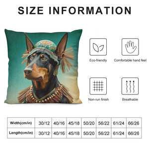 Alpine Oktoberfest Doberman Plush Pillow Case-Doberman, Dog Dad Gifts, Dog Mom Gifts, Home Decor, Pillows-12 "×12 "-White-1