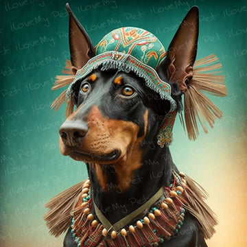 Alpine Oktoberfest Doberman Wall Art Poster-Art-Doberman, Dog Art, Home Decor, Poster-1