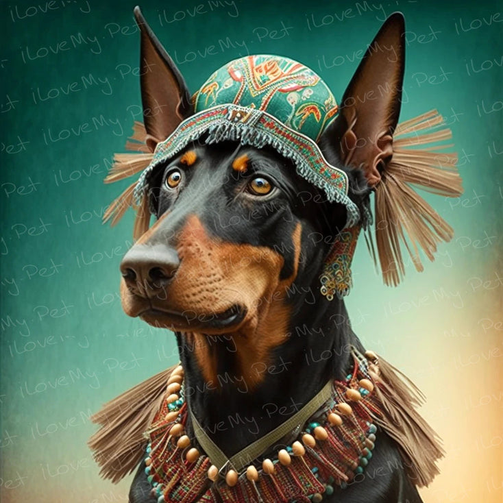 Alpine Oktoberfest Doberman Wall Art Poster-Art-Doberman, Dog Art, Home Decor, Poster-1
