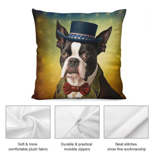 American Aristocrat Boston Terrier Plush Pillow Case-Boston Terrier, Dog Dad Gifts, Dog Mom Gifts, Home Decor, Pillows-2