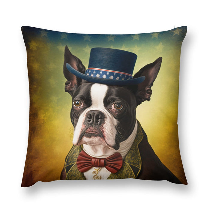 American Aristocrat Boston Terrier Plush Pillow Case-Boston Terrier, Dog Dad Gifts, Dog Mom Gifts, Home Decor, Pillows-3