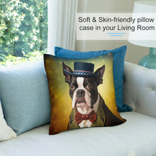 Load image into Gallery viewer, American Aristocrat Boston Terrier Plush Pillow Case-Boston Terrier, Dog Dad Gifts, Dog Mom Gifts, Home Decor, Pillows-4