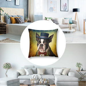 American Aristocrat Boston Terrier Plush Pillow Case-Boston Terrier, Dog Dad Gifts, Dog Mom Gifts, Home Decor, Pillows-6