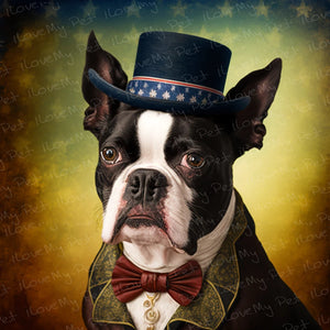American Aristocrat Boston Terrier Wall Art Poster-Art-Boston Terrier, Dog Art, Home Decor, Poster-1