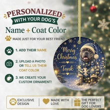Load image into Gallery viewer, American Bully Christmas Ornament - Cozy Winter Pet Portrait Design - Personalize with Photo and Name-Christmas Ornament-American Bully,Christmas,Christmas Ornament,Personalize Artwork-2