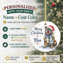 Load image into Gallery viewer, American Bully Christmas Ornament - Cozy Winter Pet Portrait Design - Personalize with Photo and Name-Christmas Ornament-Christmas,Christmas Ornament,Personalize Artwork-2