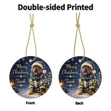 Load image into Gallery viewer, American Bully Christmas Ornament - Cozy Winter Pet Portrait Design - Personalize with Photo and Name-Christmas Ornament-American Bully,Christmas,Christmas Ornament,Personalize Artwork-4