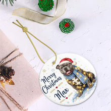 Load image into Gallery viewer, American Bully Christmas Ornament - Cozy Winter Pet Portrait Design - Personalize with Photo and Name-Christmas Ornament-Christmas,Christmas Ornament,Personalize Artwork-6