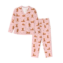 Load image into Gallery viewer, American Cocker Spaniel Pajamas for Women - XL Available - Red Cocker Spaniels Doing Yoga-Pajamas-Apparel,Cocker Spaniel,Dog Mom Gifts,Pajamas-7