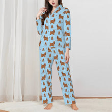 Load image into Gallery viewer, American Cocker Spaniel Pajamas for Women - XL Available - Yes I Love Red Cocker Spaniels-Pajamas-Apparel,Cocker Spaniel,Dog Mom Gifts,Pajamas-Blue-XS-2
