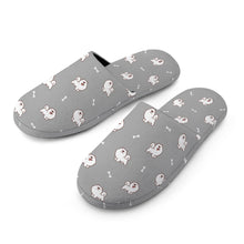 Load image into Gallery viewer, American Eskimo Dog Slippers for Women - Adorable Smiling American Eskimo Dog Love Charm - Flannel-20
