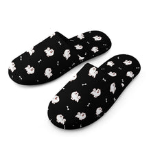 Load image into Gallery viewer, American Eskimo Dog Slippers for Women - Adorable Smiling American Eskimo Dog Love Charm - Flannel-25
