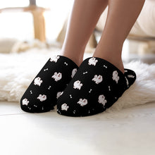 Load image into Gallery viewer, American Eskimo Dog Slippers for Women - Adorable Smiling American Eskimo Dog Love Charm - Flannel-28