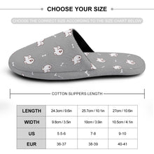 Load image into Gallery viewer, American Eskimo Dog Slippers for Women - Adorable Smiling American Eskimo Dog Love Charm - Flannel-36-37_（5.5-6）-DarkGray-21