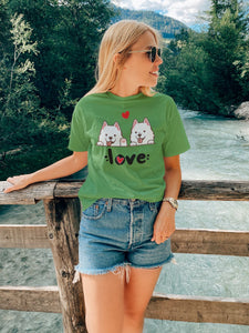 My American Eskimo Dog My Biggest Love Women's Cotton T-Shirt - 4 Colors-Apparel-American Eskimo Dog, Apparel, Shirt, T Shirt-Green-S-3