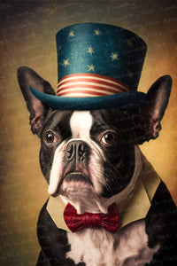 American Vintage Boston Terrier Wall Art Poster-Art-Boston Terrier, Dog Art, Home Decor, Poster-1