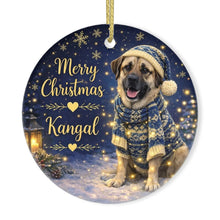 Load image into Gallery viewer, Anatolian Shepherd Dog Christmas Ornament - Cozy Winter Pet Portrait Design - Personalize with Photo and Name-Christmas Ornament-Christmas,Christmas Ornament,Personalize Artwork-3