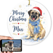 Load image into Gallery viewer, Anatolian Shepherd Dog Christmas Ornament - Cozy Winter Pet Portrait Design - Personalize with Photo and Name-Christmas Ornament-Christmas,Christmas Ornament,Personalize Artwork-1