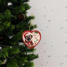Load image into Gallery viewer, Anatolian Shepherd Dog Christmas Ornament - Love &amp; Joy Heart Shaped Portrait - Personalize with Photo and Name-Christmas Ornament-Anatolian Shepherd,Christmas,Christmas Ornament,Personalize Artwork-3
