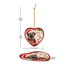 Load image into Gallery viewer, Anatolian Shepherd Dog Christmas Ornament - Love &amp; Joy Heart Shaped Portrait - Personalize with Photo and Name-Christmas Ornament-Anatolian Shepherd,Christmas,Christmas Ornament,Personalize Artwork-5