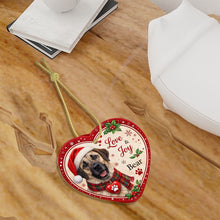 Load image into Gallery viewer, Anatolian Shepherd Dog Christmas Ornament - Love &amp; Joy Heart Shaped Portrait - Personalize with Photo and Name-Christmas Ornament-Anatolian Shepherd,Christmas,Christmas Ornament,Personalize Artwork-7