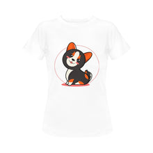 Load image into Gallery viewer, Anime Sunset Corgis Women&#39;s Cotton T-Shirts-Apparel-Apparel, Corgi, Shirt, T Shirt-10