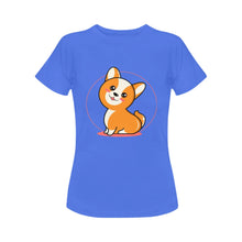 Load image into Gallery viewer, Anime Sunset Corgis Women&#39;s Cotton T-Shirts-Apparel-Apparel, Corgi, Shirt, T Shirt-13