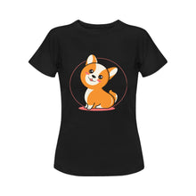 Load image into Gallery viewer, Anime Sunset Corgis Women&#39;s Cotton T-Shirts-Apparel-Apparel, Corgi, Shirt, T Shirt-8