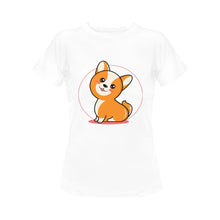 Load image into Gallery viewer, Anime Sunset Corgis Women&#39;s Cotton T-Shirts-Apparel-Apparel, Corgi, Shirt, T Shirt-9