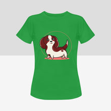 Load image into Gallery viewer, Anime Sunset Dachshund Women&#39;s Cotton T-Shirts - 2 Designs - 4 Colors-Apparel-Apparel, Dachshund, Shirt, T Shirt-Chocolate-Green-Small-6