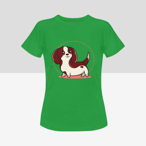 Anime Sunset Dachshund Women's Cotton T-Shirts - 2 Designs - 4 Colors-Apparel-Apparel, Dachshund, Shirt, T Shirt-Chocolate-Green-Small-6