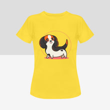 Load image into Gallery viewer, Anime Sunset Dachshund Women&#39;s Cotton T-Shirts - 2 Designs - 4 Colors-Apparel-Apparel, Dachshund, Shirt, T Shirt-Black and Tan-Yellow-Small-7