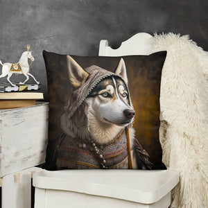 Arctic Elegance Siberian Husky Plush Pillow Case-Cushion Cover-Dog Dad Gifts, Dog Mom Gifts, Home Decor, Pillows, Siberian Husky-3