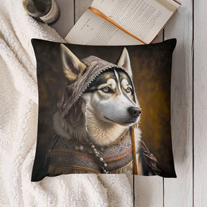 Arctic Elegance Siberian Husky Plush Pillow Case-Cushion Cover-Dog Dad Gifts, Dog Mom Gifts, Home Decor, Pillows, Siberian Husky-4
