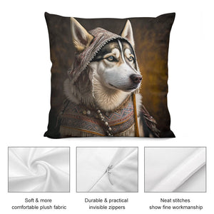 Arctic Elegance Siberian Husky Plush Pillow Case-Cushion Cover-Dog Dad Gifts, Dog Mom Gifts, Home Decor, Pillows, Siberian Husky-5