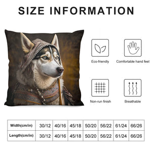 Arctic Elegance Siberian Husky Plush Pillow Case-Cushion Cover-Dog Dad Gifts, Dog Mom Gifts, Home Decor, Pillows, Siberian Husky-6