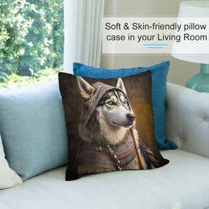 Arctic Elegance Siberian Husky Plush Pillow Case-Cushion Cover-Dog Dad Gifts, Dog Mom Gifts, Home Decor, Pillows, Siberian Husky-7
