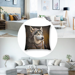 Arctic Elegance Siberian Husky Plush Pillow Case-Cushion Cover-Dog Dad Gifts, Dog Mom Gifts, Home Decor, Pillows, Siberian Husky-8