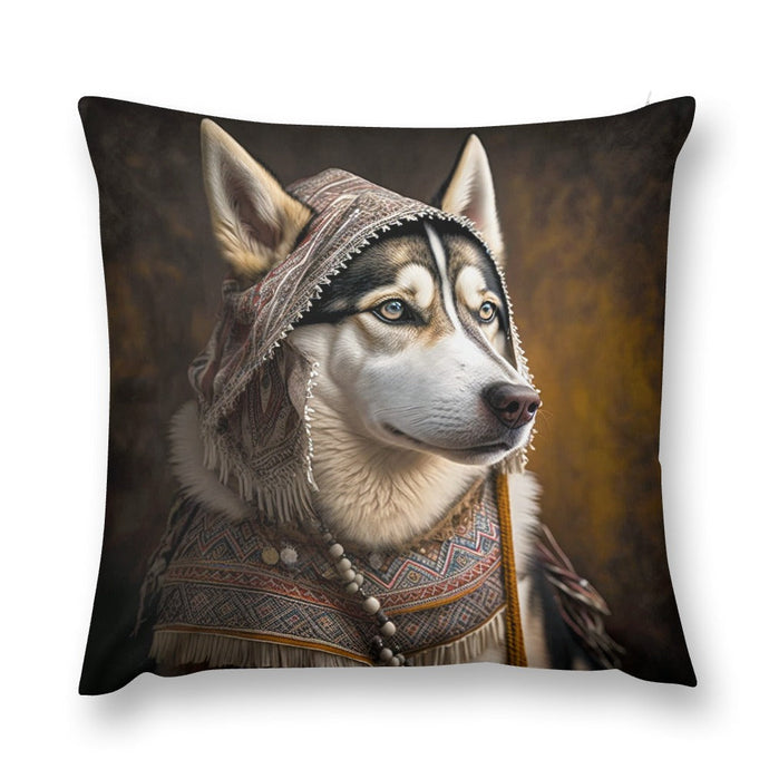 Arctic Elegance Siberian Husky Plush Pillow Case-Cushion Cover-Dog Dad Gifts, Dog Mom Gifts, Home Decor, Pillows, Siberian Husky-12 